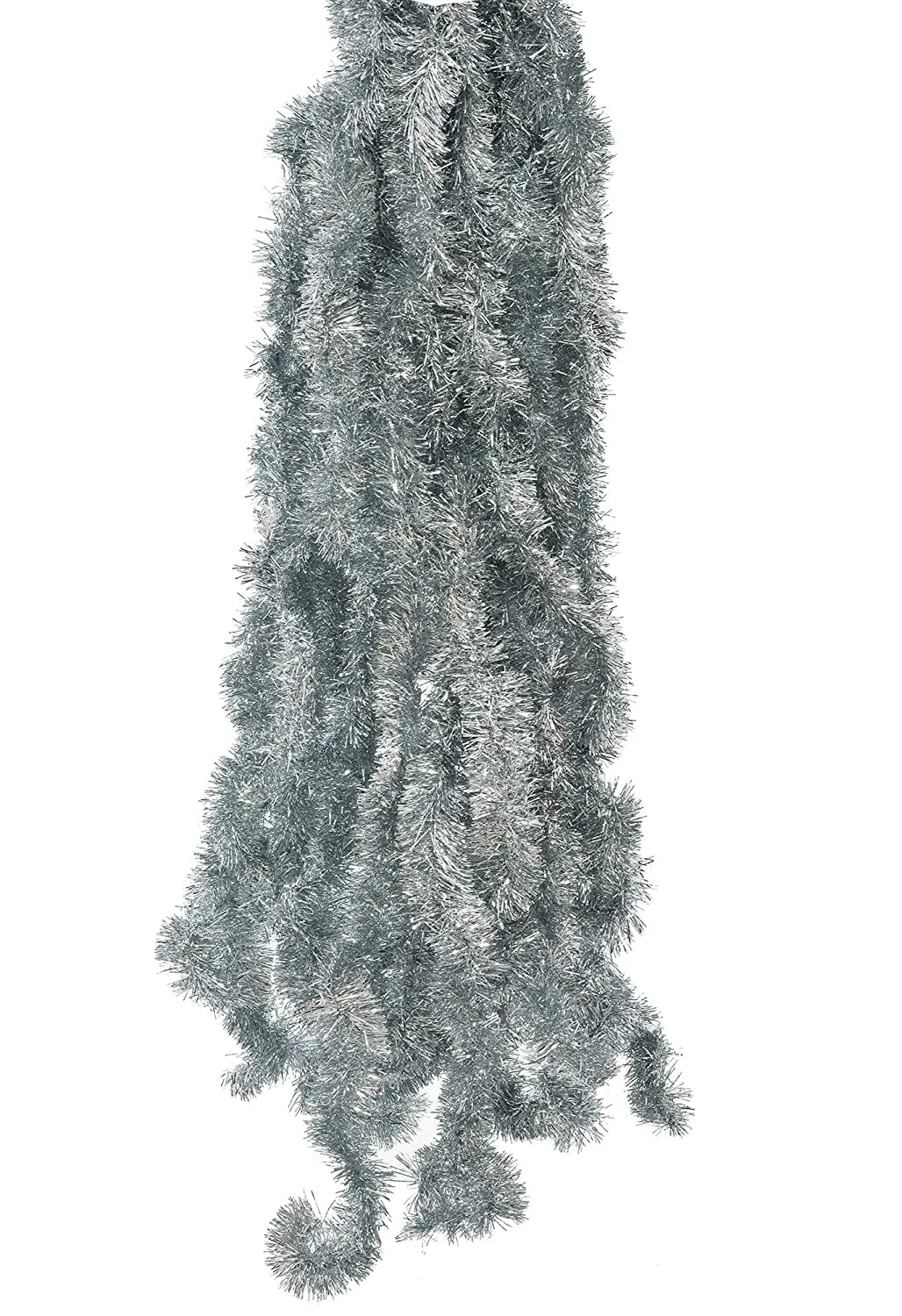 Evisha 4 Pcs Silver Grey Christmas Tree Tinsel Merry Christmas String Garlands for Christmas Tree Christmas Party Decoration