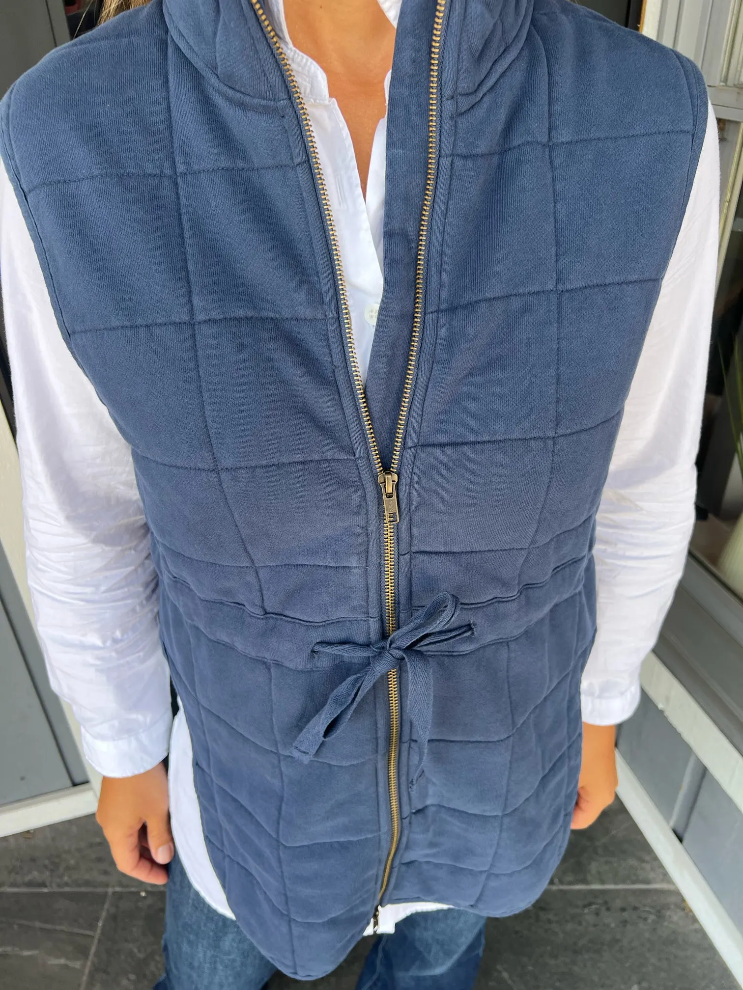 FINAL SALE Navy Zip-Up Vest