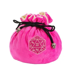 Flannel Drawstring Dice Bag | Pink