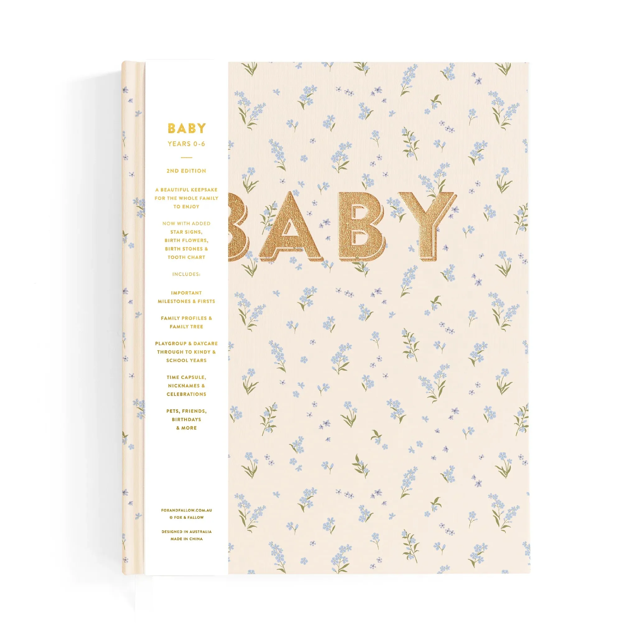 Fox & Fallow Baby Record Book - Forget-Me-Not