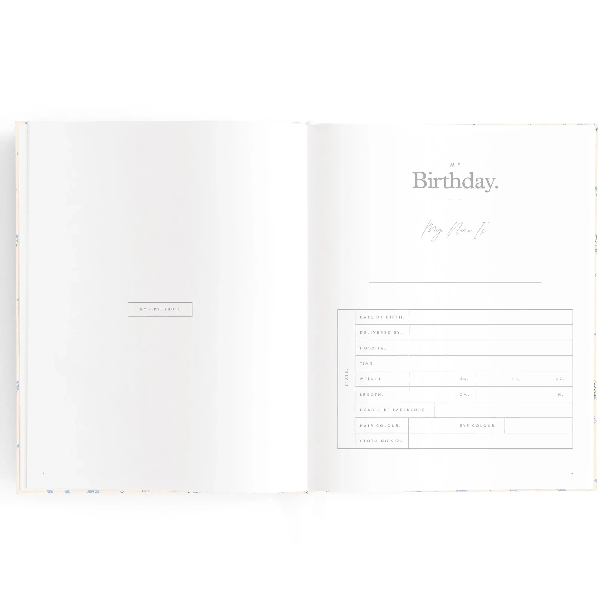 Fox & Fallow Baby Record Book - Forget-Me-Not