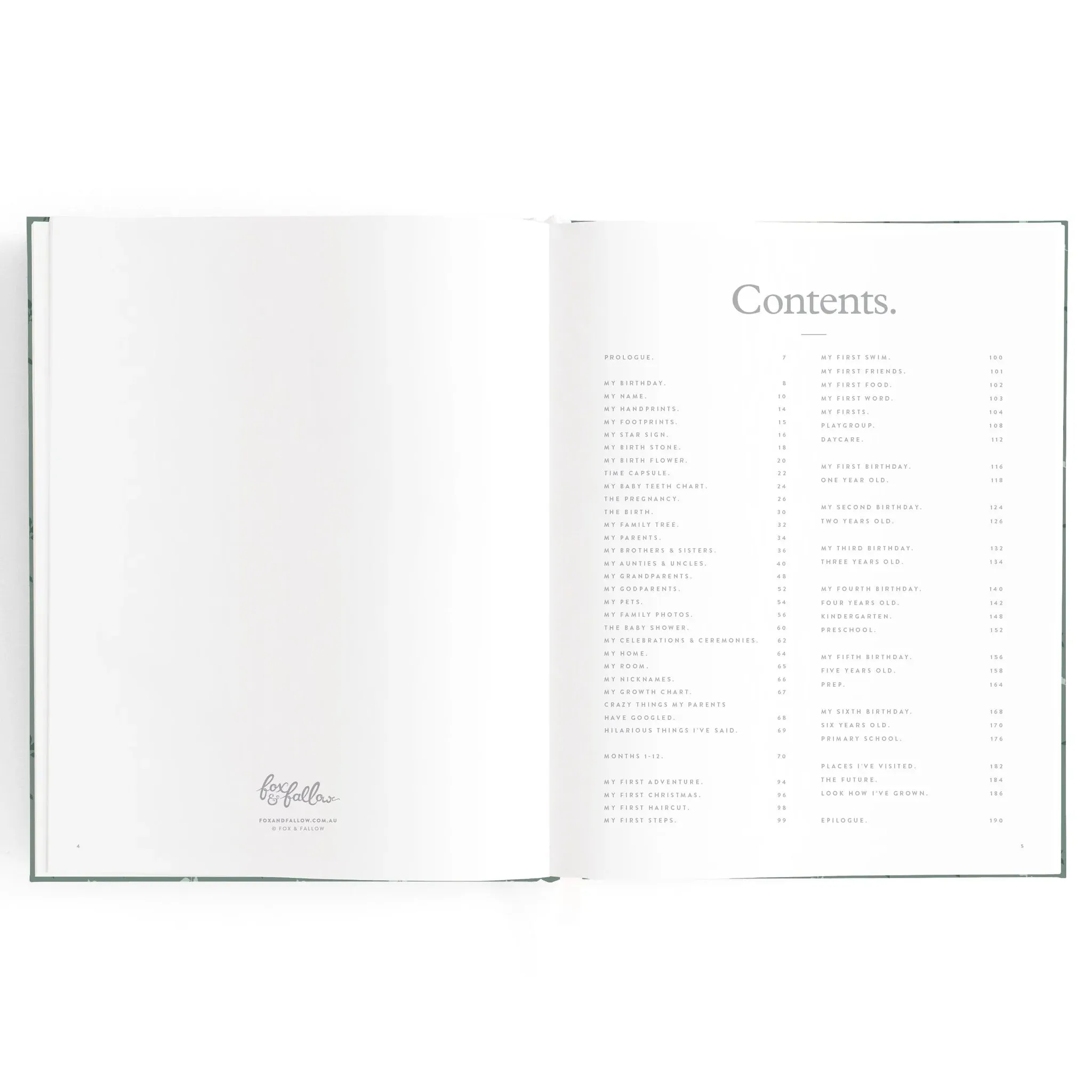 Fox & Fallow Baby Record Book - Pine