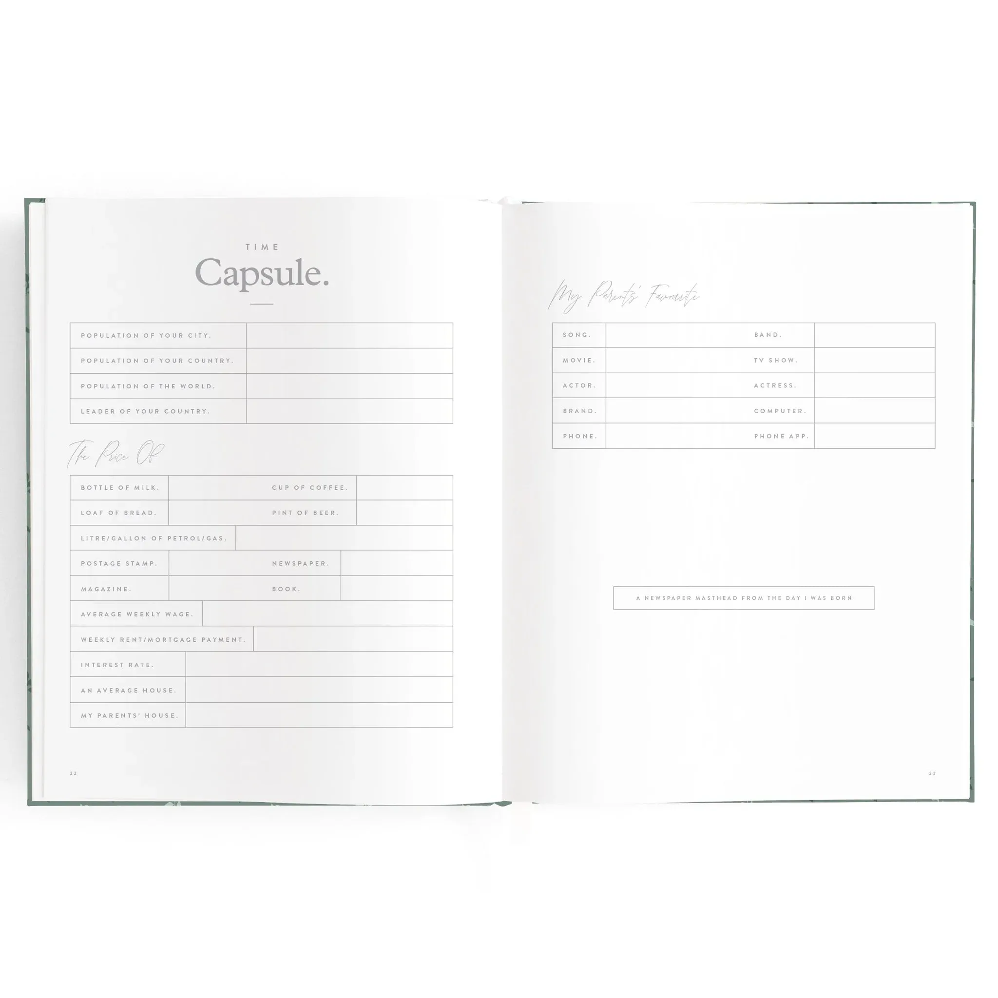 Fox & Fallow Baby Record Book - Pine