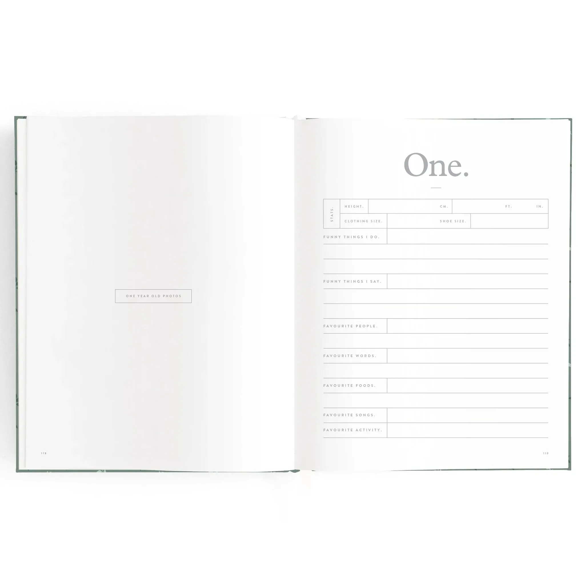 Fox & Fallow Baby Record Book - Pine