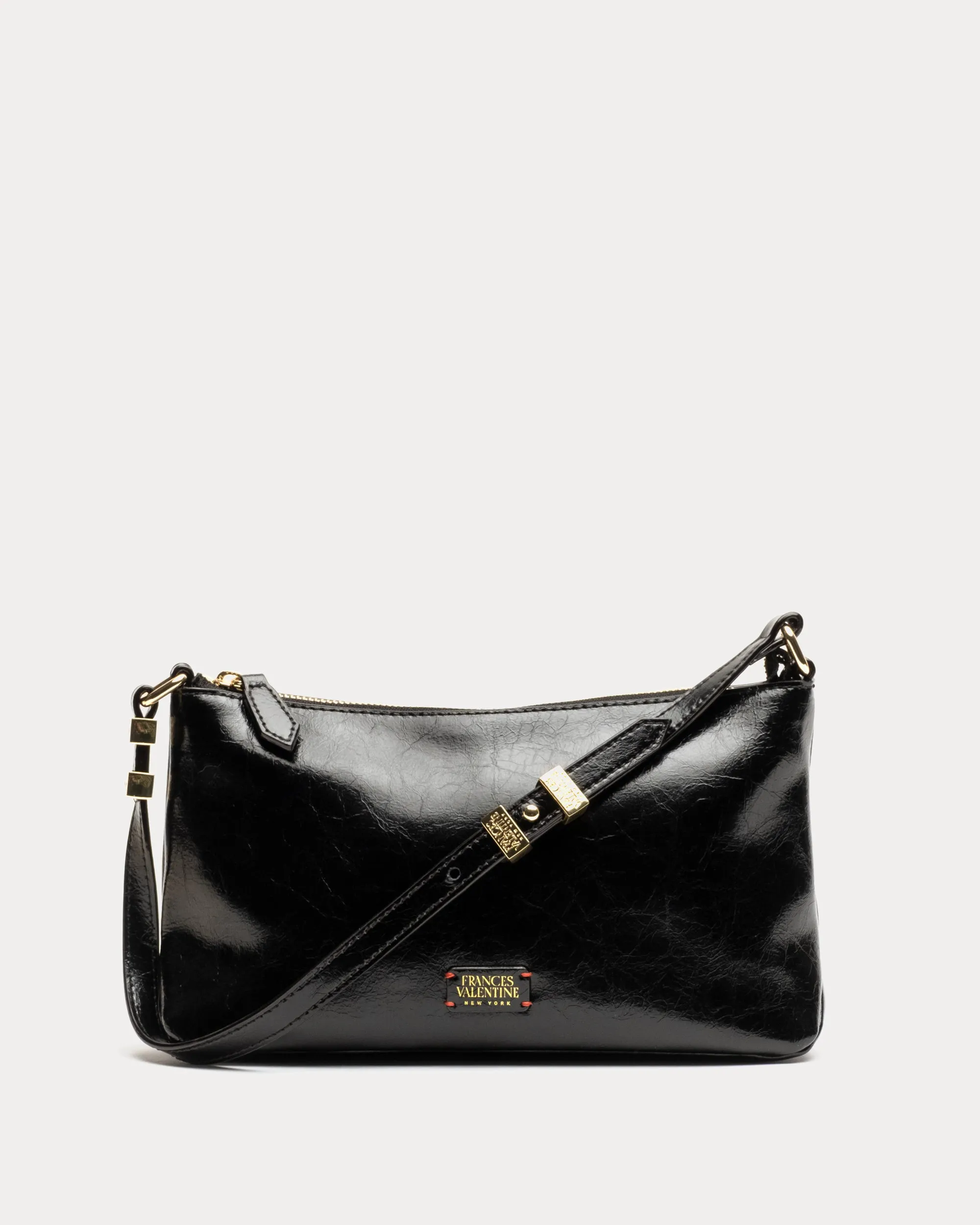 Freddie Shoulder Bag - Crinkled Leather Black
