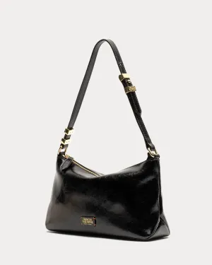 Freddie Shoulder Bag - Crinkled Leather Black
