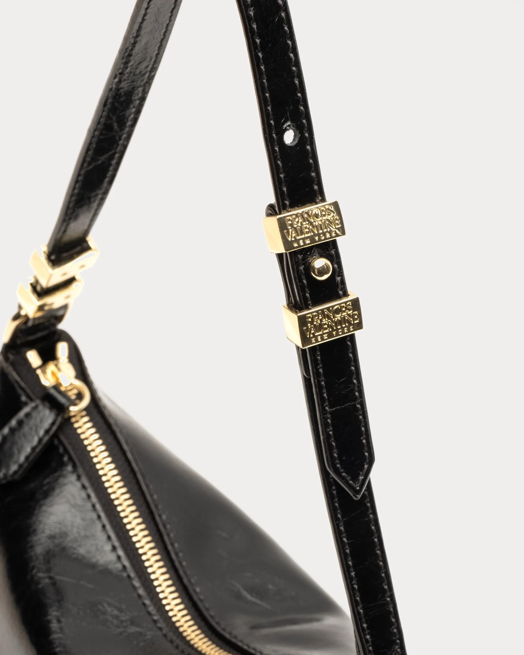 Freddie Shoulder Bag - Crinkled Leather Black