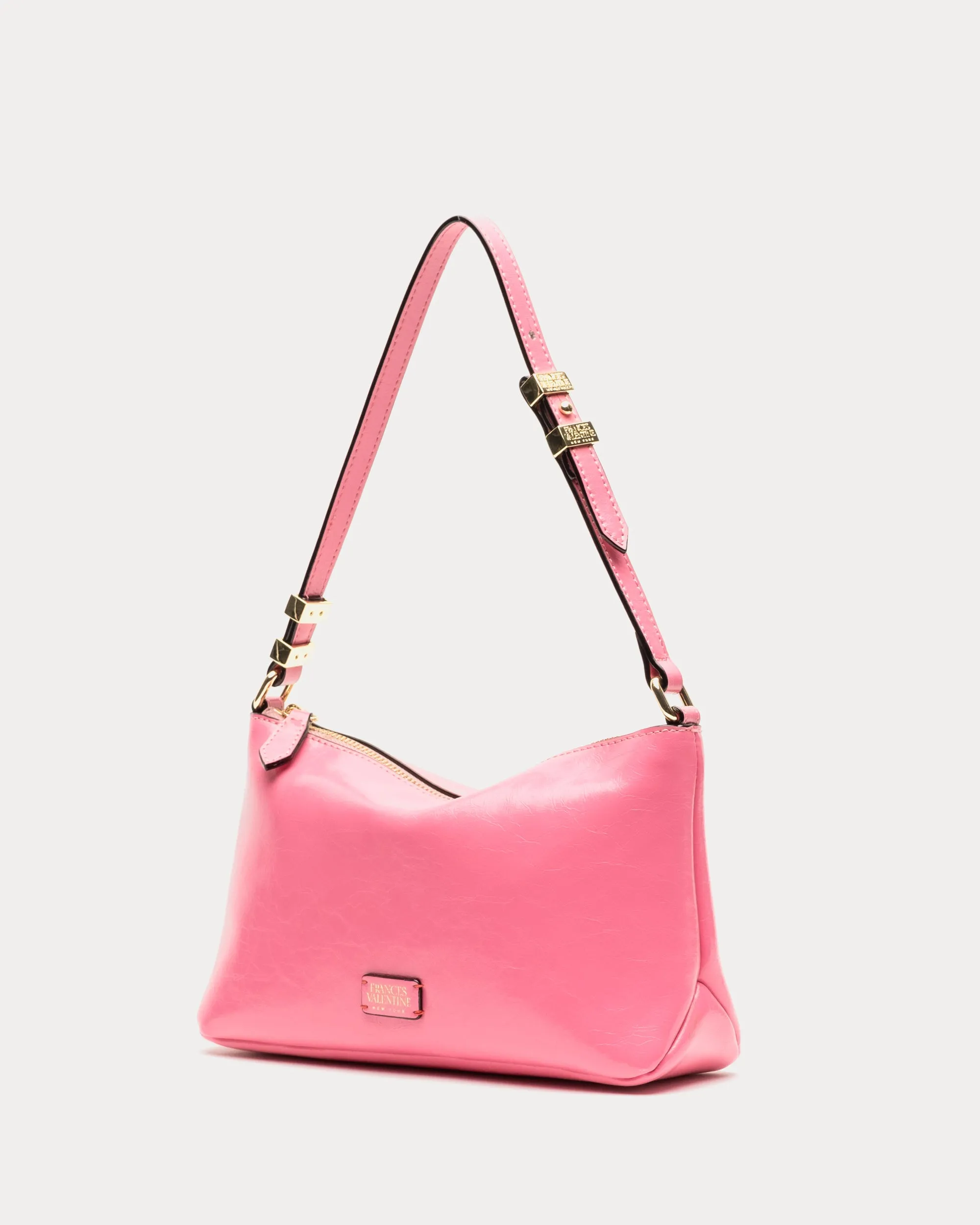 Freddie Shoulder Bag - Crinkled Leather Pink