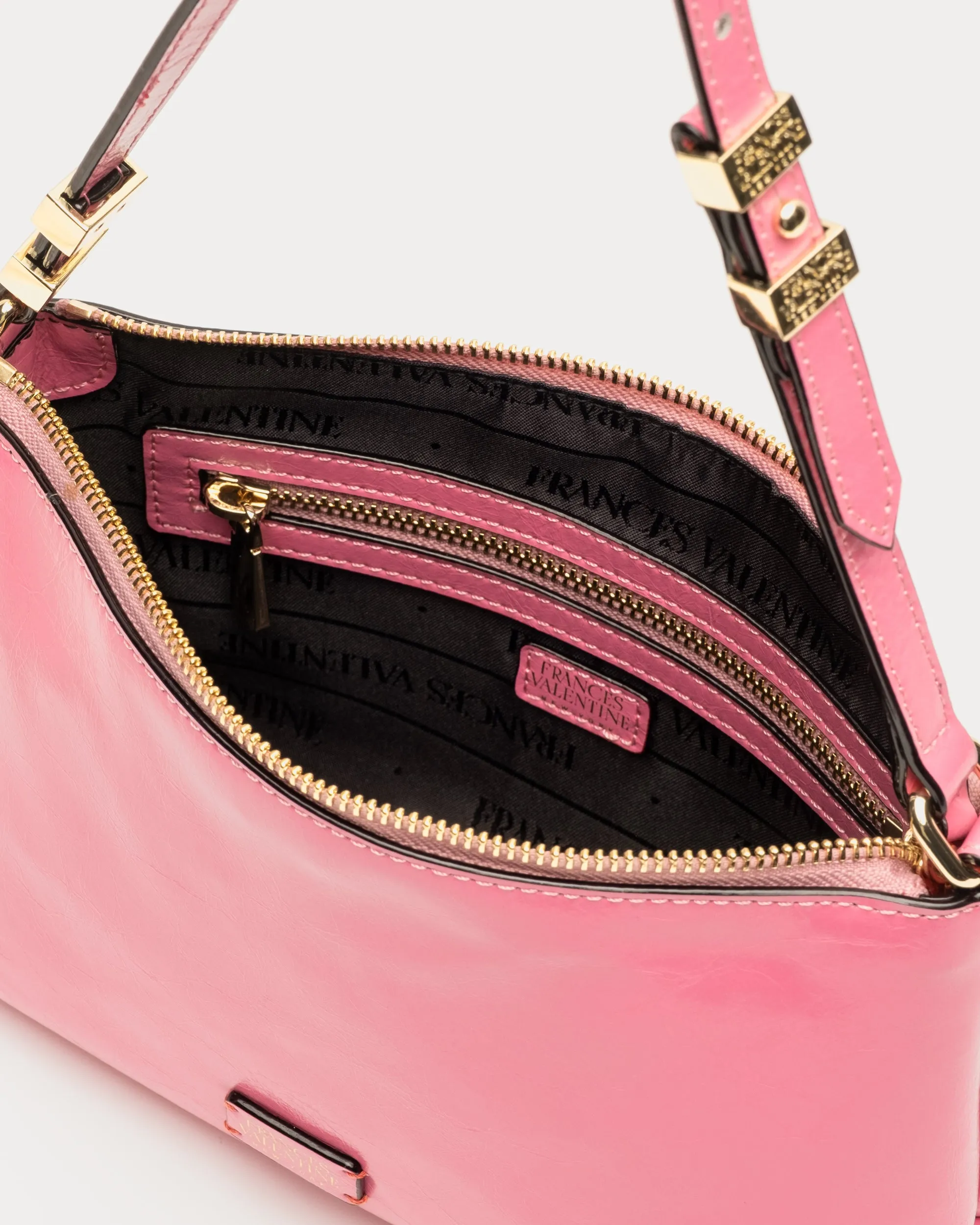 Freddie Shoulder Bag - Crinkled Leather Pink