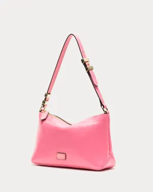 Freddie Shoulder Bag - Crinkled Leather Pink