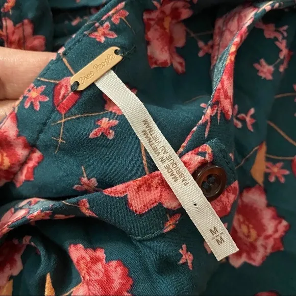 Free People Sz M Flower Fields Boho Cottage Drawstring Dress