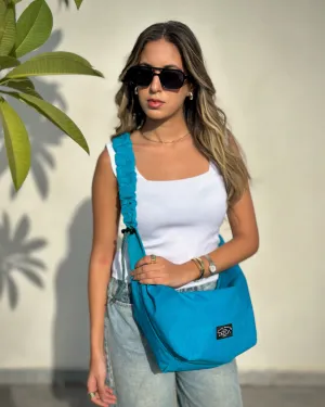 FRILLY HOBO BAG - BLUE