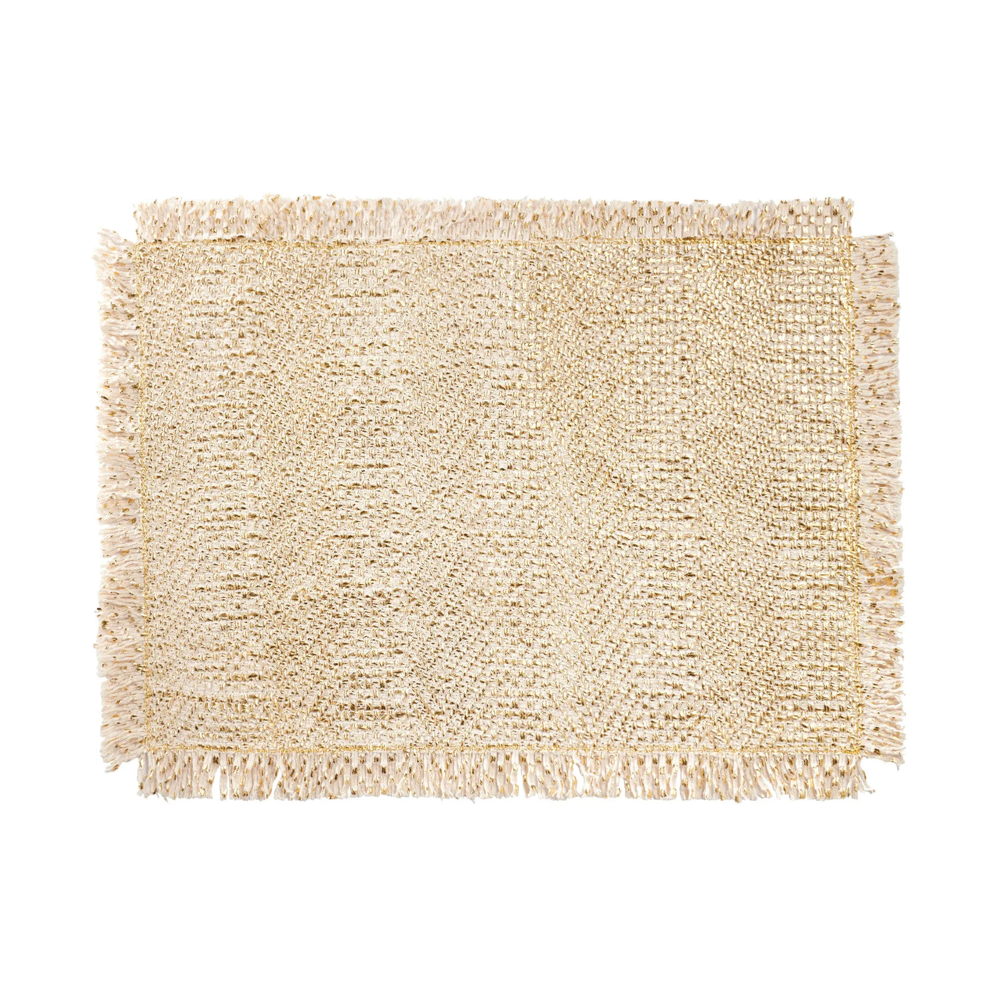 Fringed Placemat Set - Gold Melville