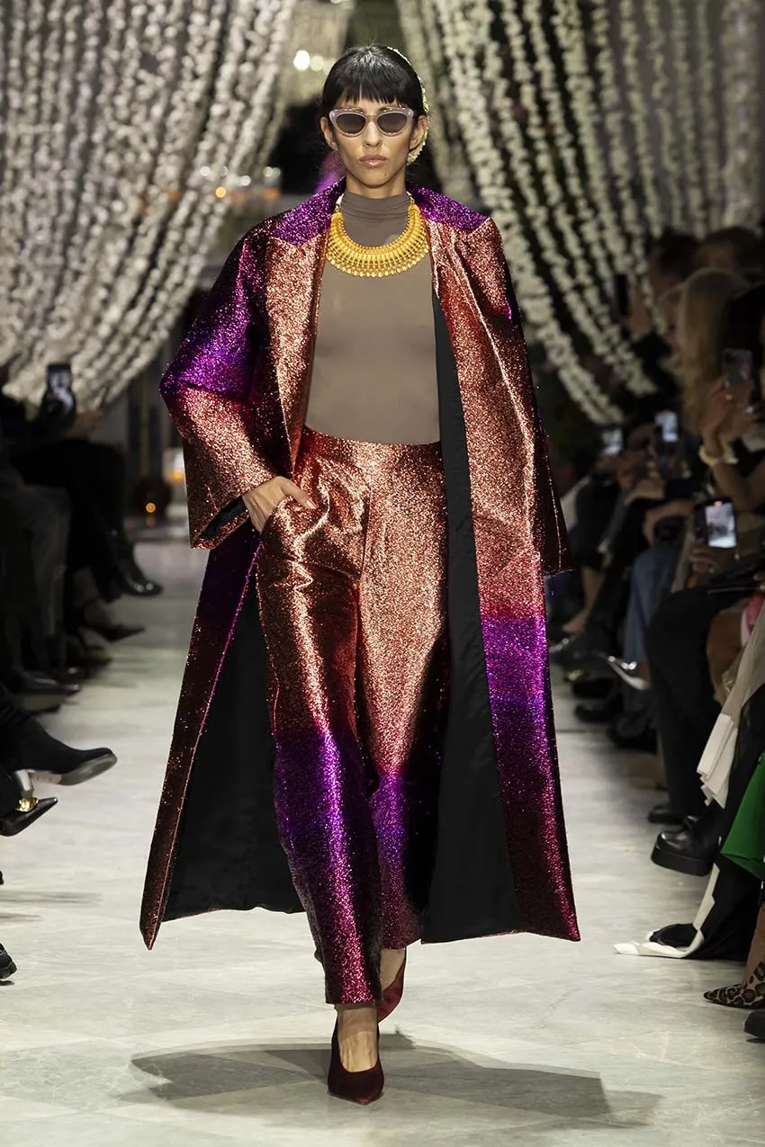 Fuchsia/Copper Ombre Lurex Bagh Coat