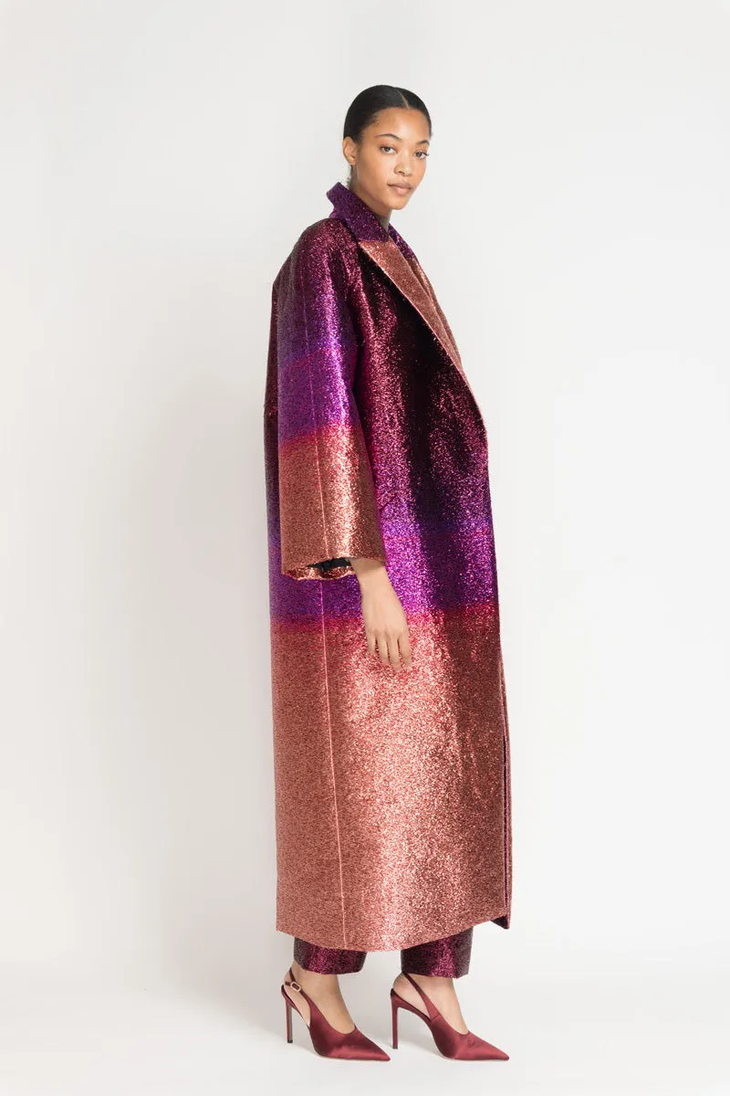 Fuchsia/Copper Ombre Lurex Bagh Coat