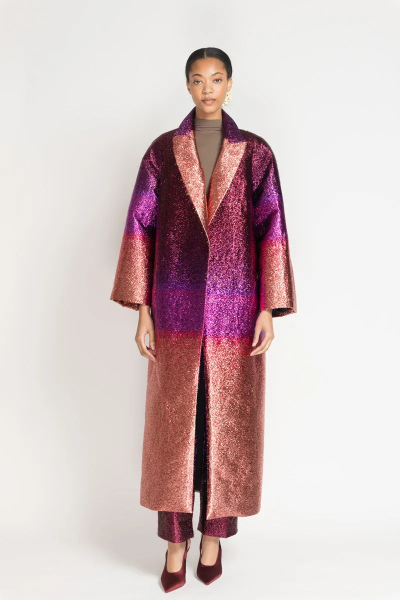 Fuchsia/Copper Ombre Lurex Bagh Coat