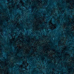 Garden Blends by Hoffman Fabrics BRANCHES & LEAVES/NAVY, GOLD