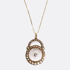 Georgian Pearl & Rock Crystal Padlock Pendant