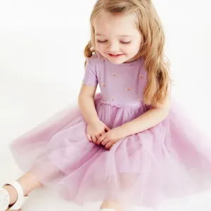 Girls Clothes Summer Rainbow Purple Mesh Princess Dress Girls Dresses Wedding Party Dress for Kids Summer