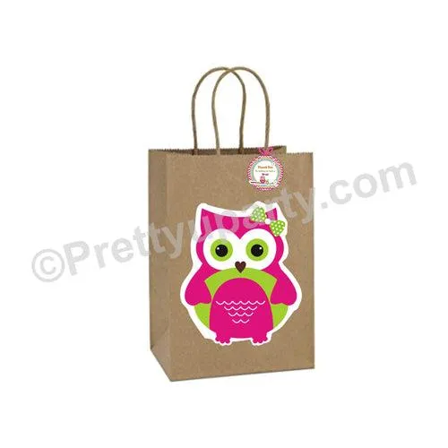 Girly Owl Gift Bags - Pack of 10