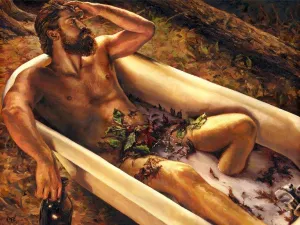 Glistening With Dark Leaves painting