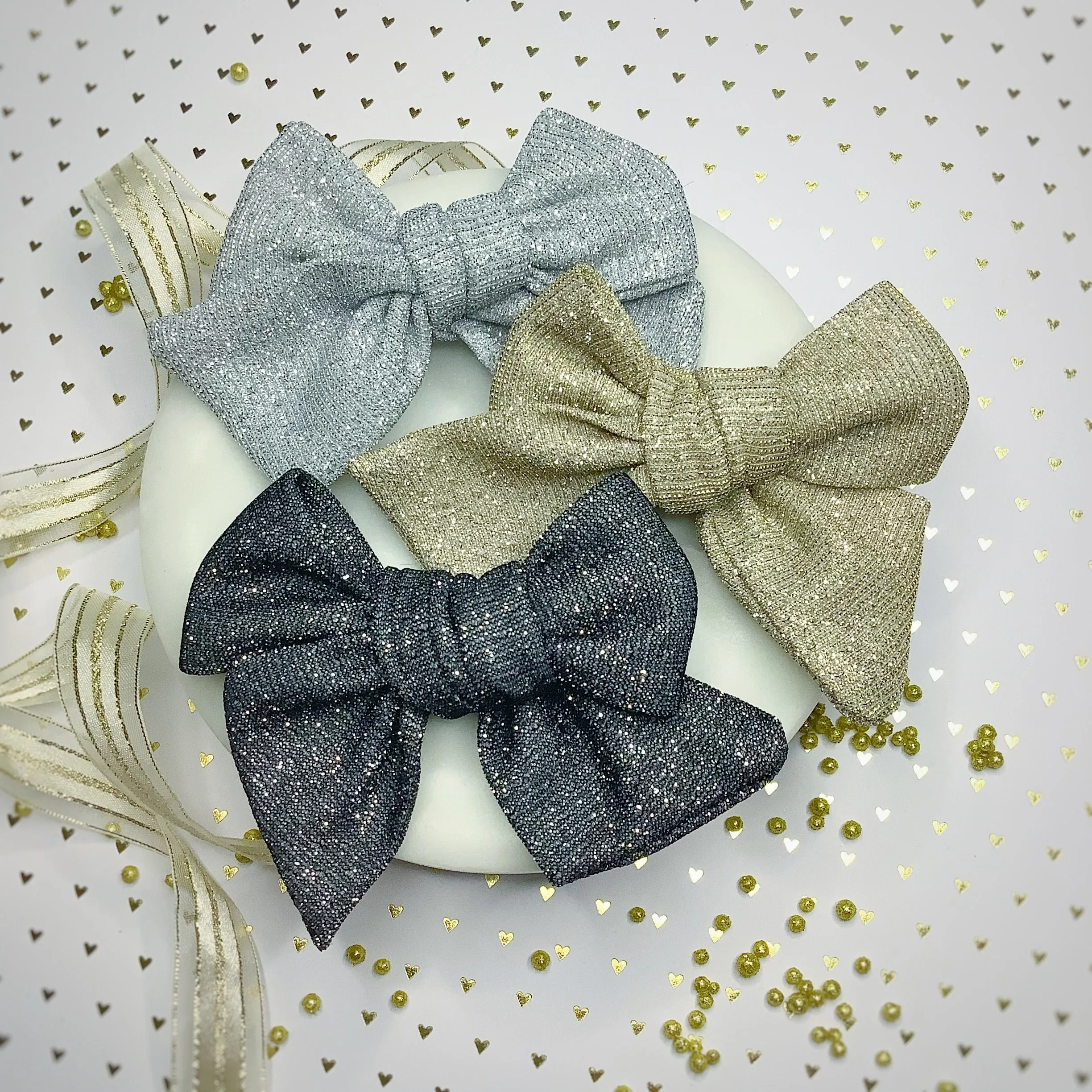 Glittery Gal Hand Tied Bow Collection