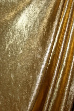 Gold Metallic Velvet Fabric Sample