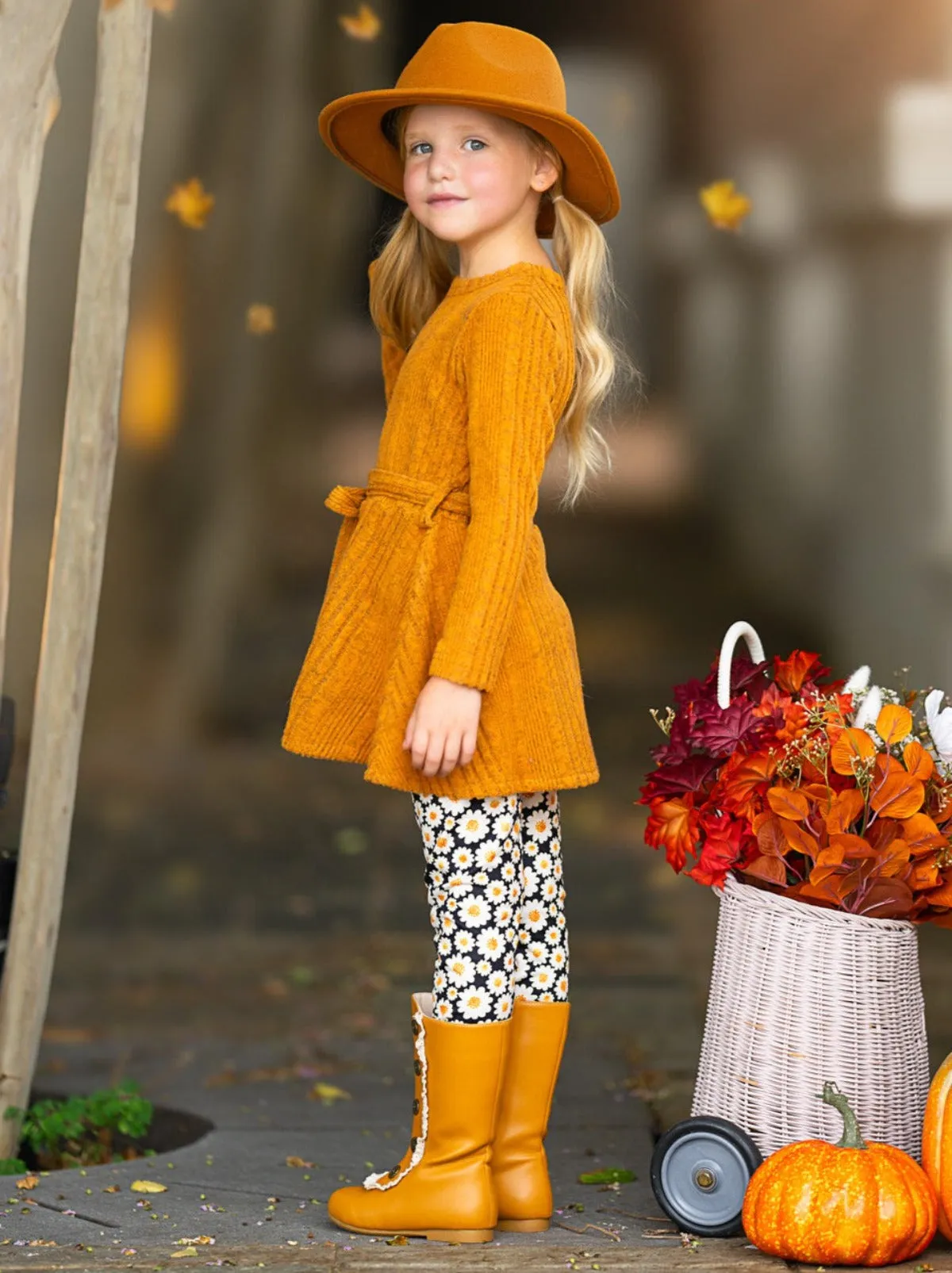 Golden Daisy Girls Top and Legging Set