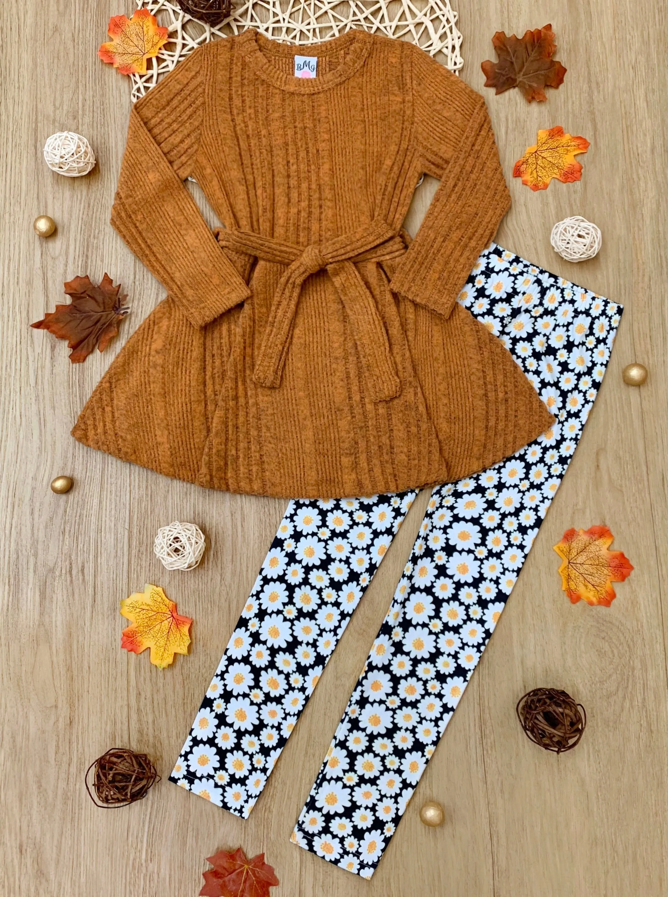 Golden Daisy Girls Top and Legging Set