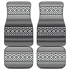 Gray Mexican Serape Inspired Floor Mats Set of 4