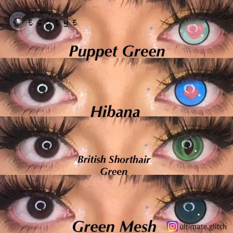 Green Mesh Halloween Contact Lenses Yearly