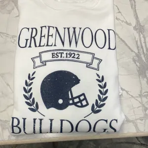 Greenwood Bulldogs EST 1922 White Long Sleeve Tee Shirt