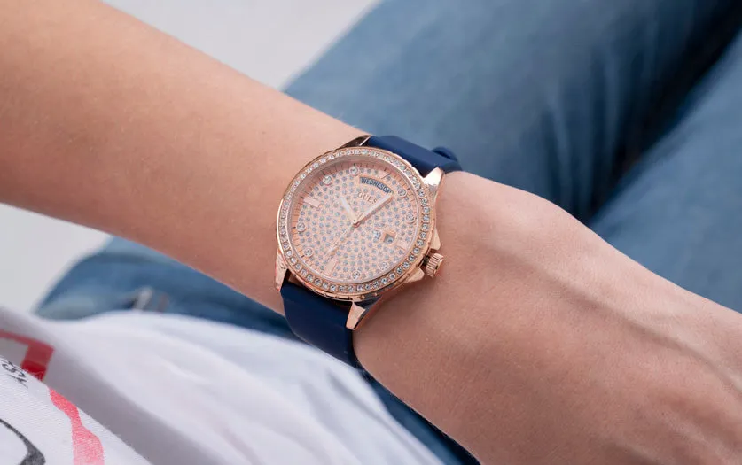 Guess Comet Rose Gold & Navy Watch