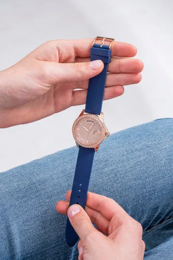 Guess Comet Rose Gold & Navy Watch