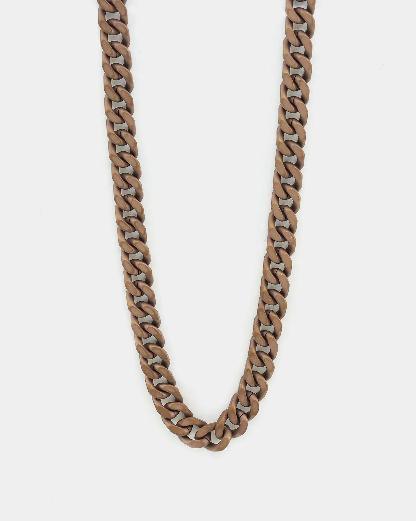 Guess Mainline 23" 8mm Cuban Necklace Chocolate Brown