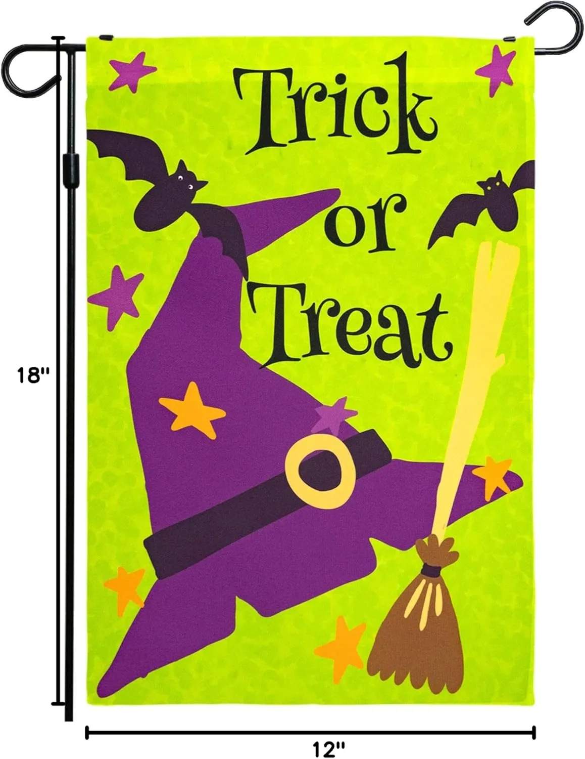 Halloween Garden Flag, Trick or Treat Outdoor Flag 12" x 18", 2 Pcs