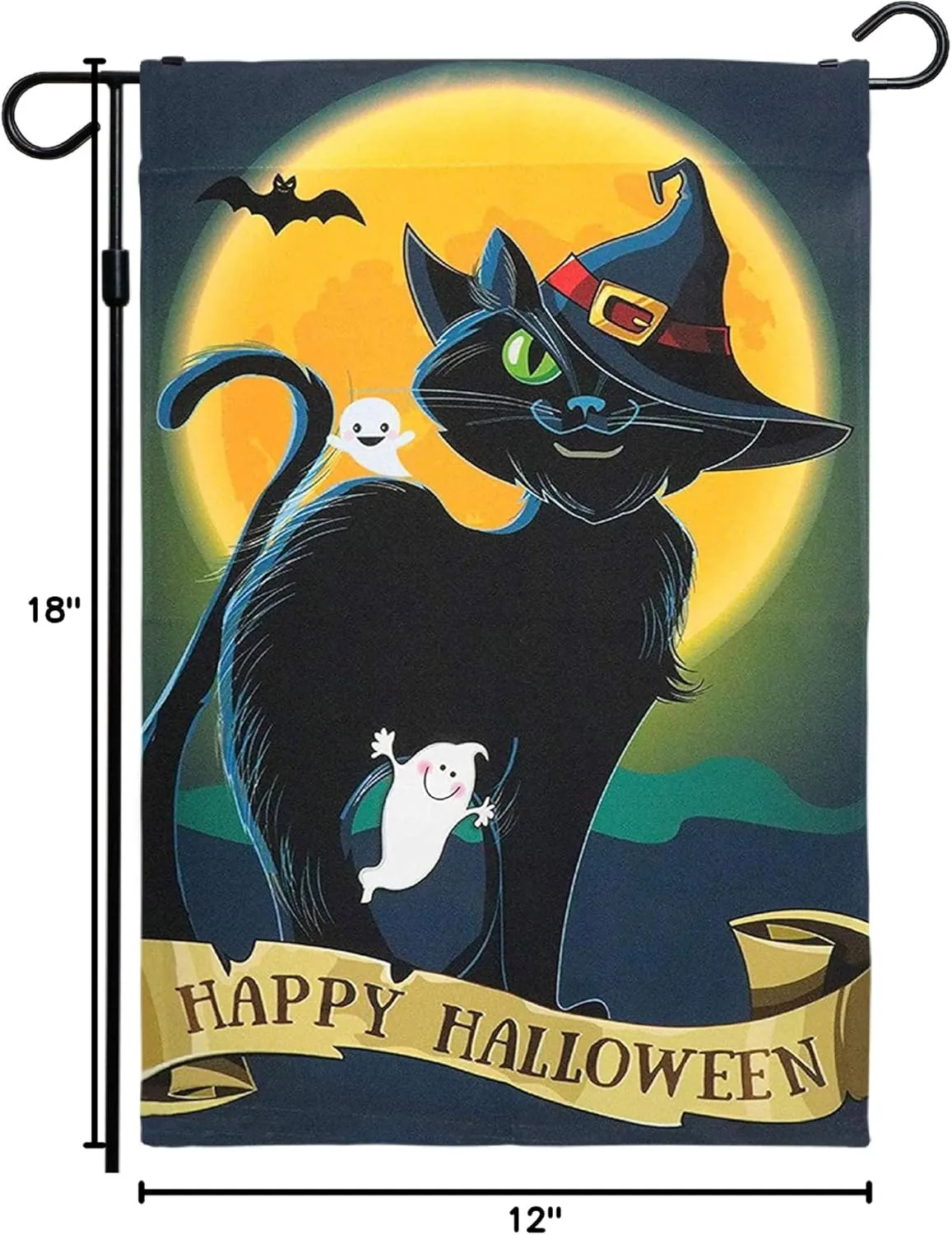 Halloween Garden Flag, Trick or Treat Outdoor Flag 12" x 18", 2 Pcs