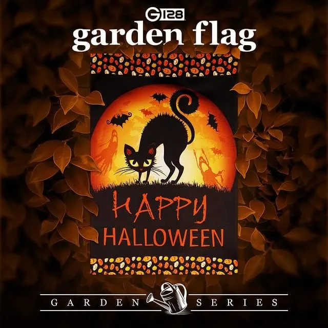 Halloween Garden Flag, Trick or Treat Outdoor Flag 12" x 18", 2 Pcs