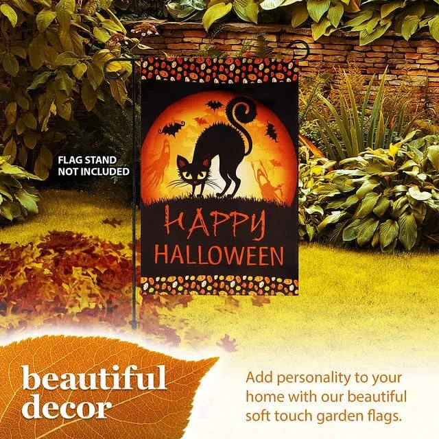 Halloween Garden Flag, Trick or Treat Outdoor Flag 12" x 18", 2 Pcs