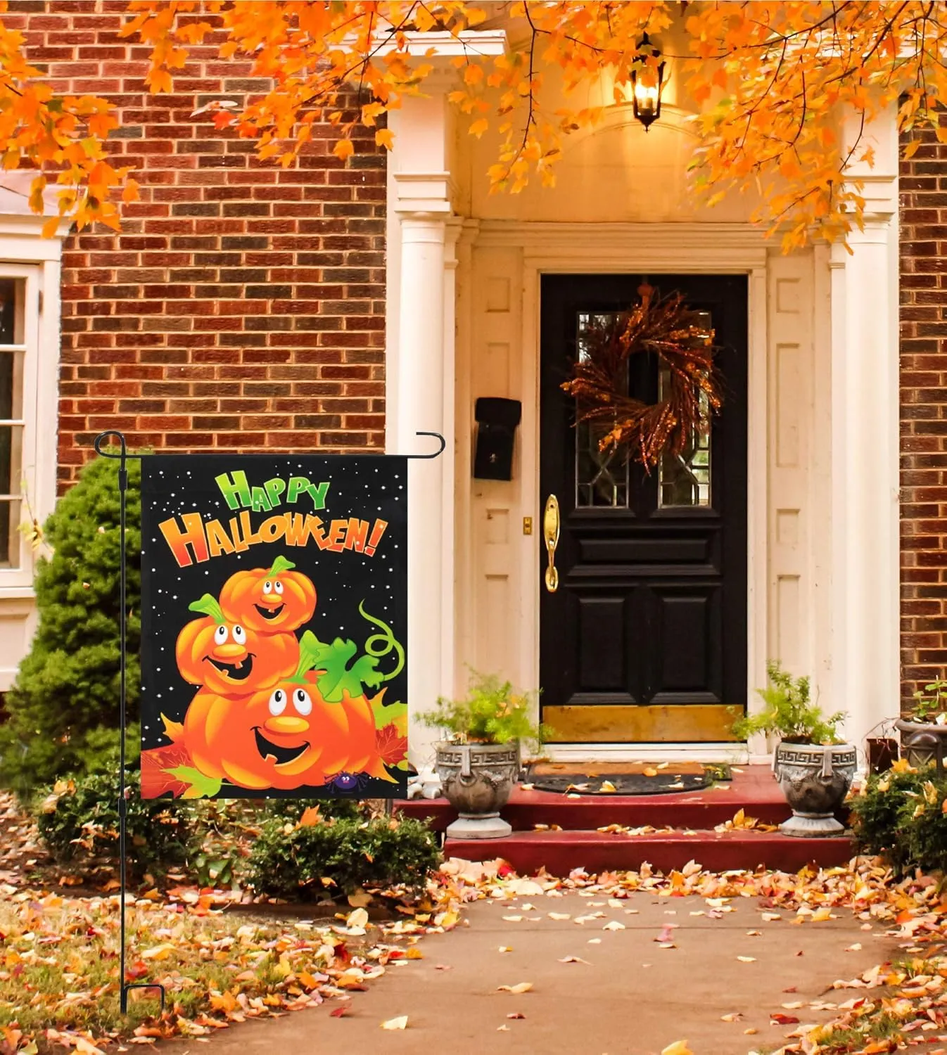 Halloween Garden Flag, Trick or Treat Outdoor Flag 12" x 18", 2 Pcs