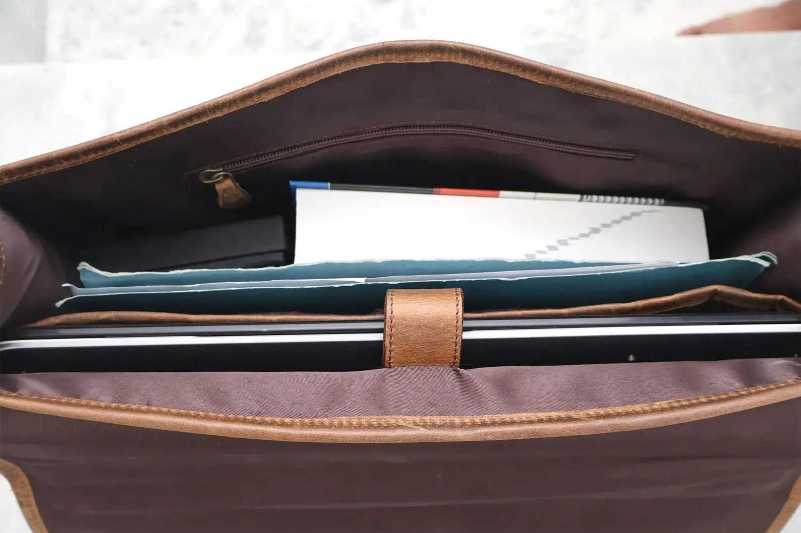 Handmade Buffalo Leather Messenger Bag