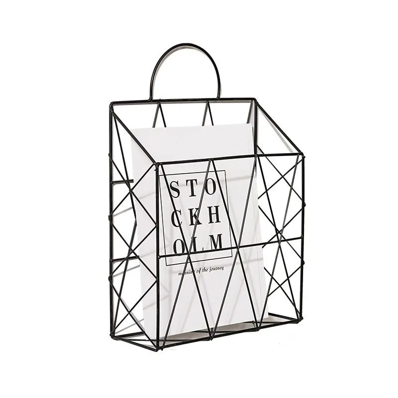 Hanging Metal Basket Magazine Book Document Holder