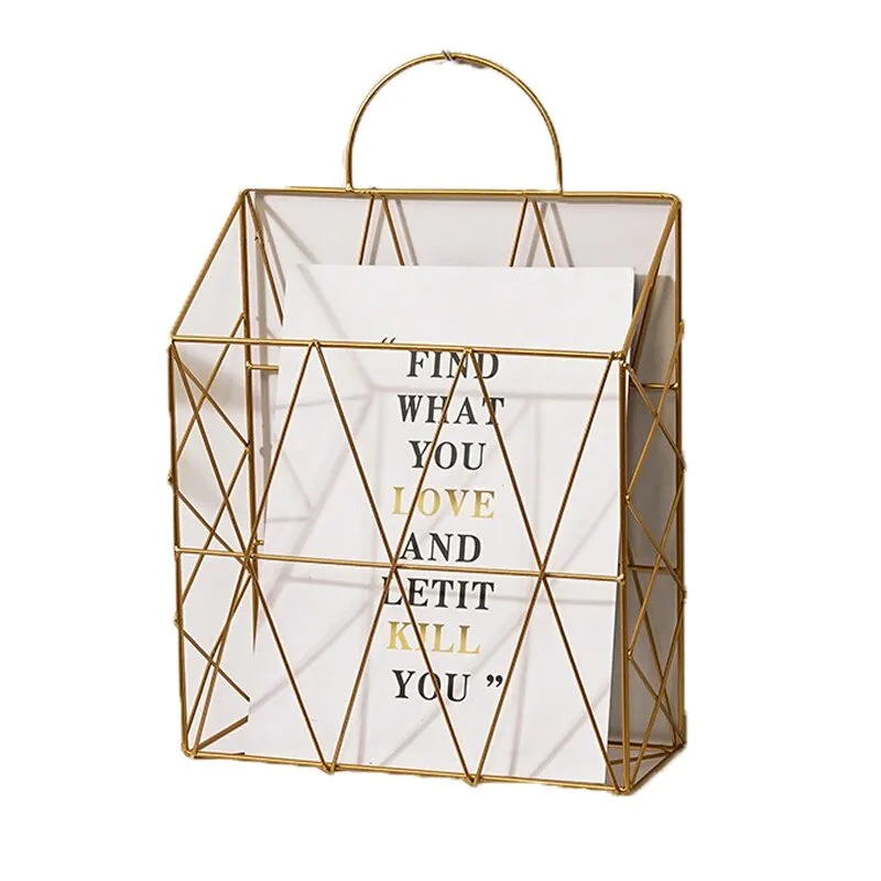 Hanging Metal Basket Magazine Book Document Holder