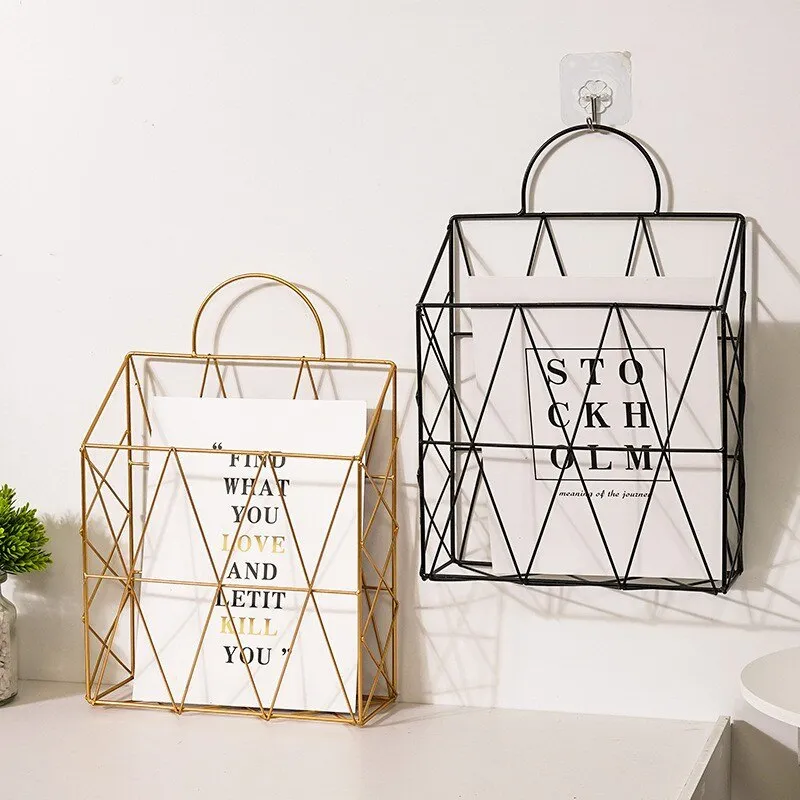 Hanging Metal Basket Magazine Book Document Holder