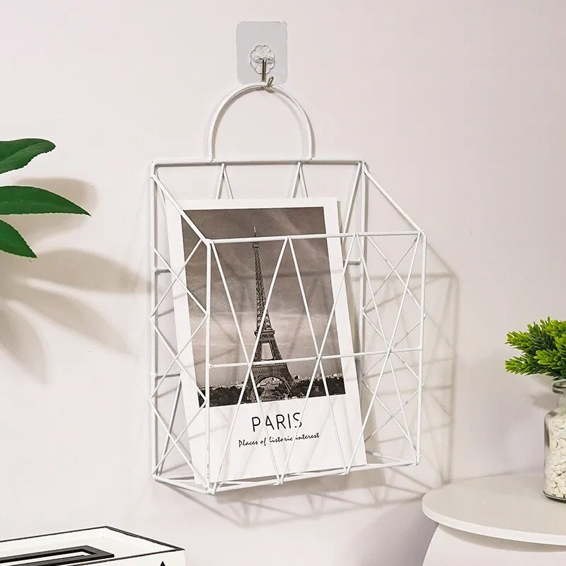 Hanging Metal Basket Magazine Book Document Holder
