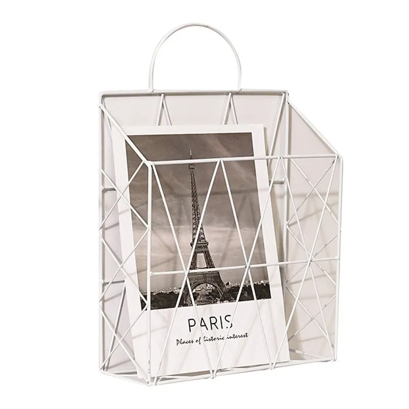 Hanging Metal Basket Magazine Book Document Holder