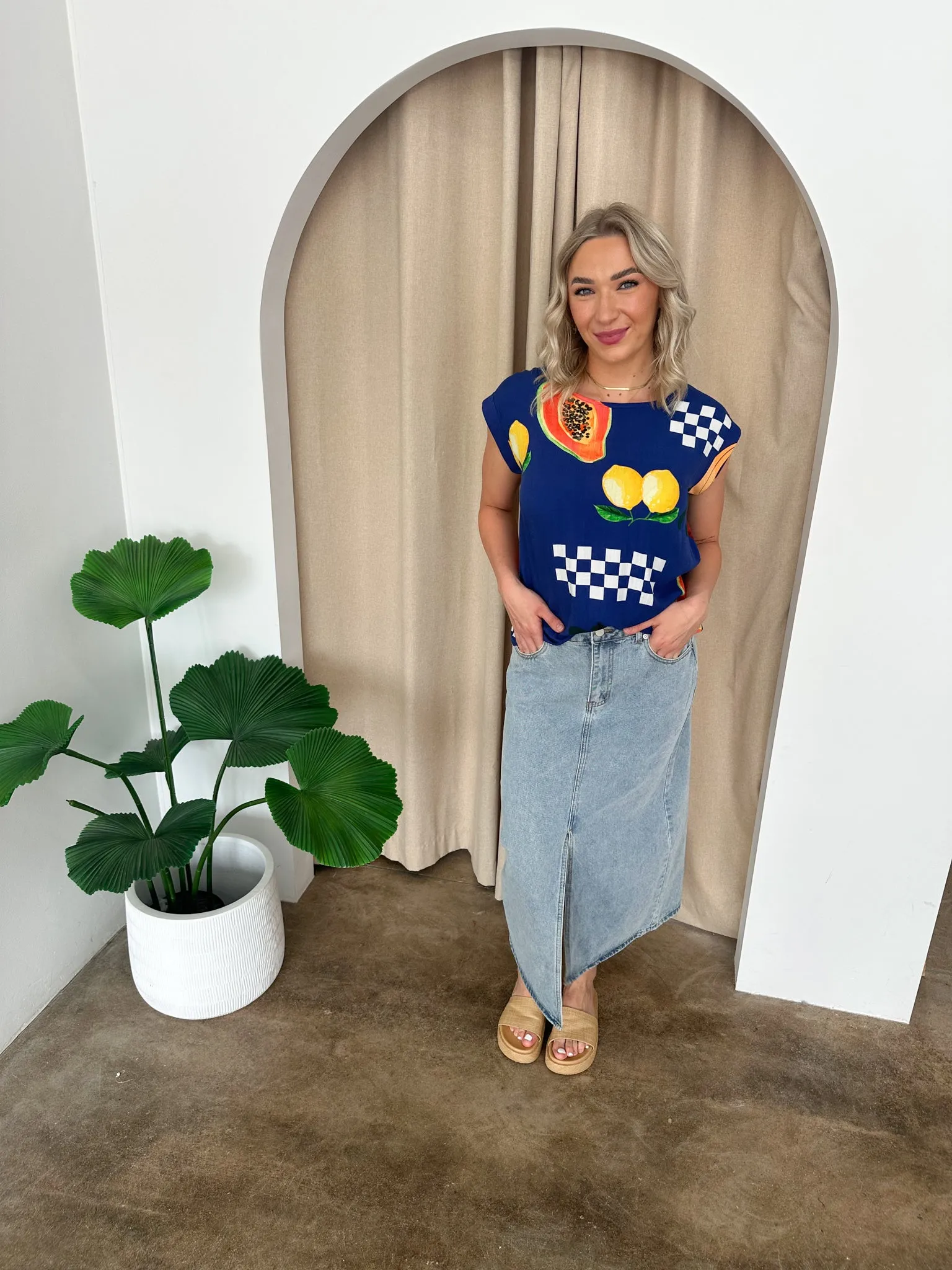 Hannah Top -Navy