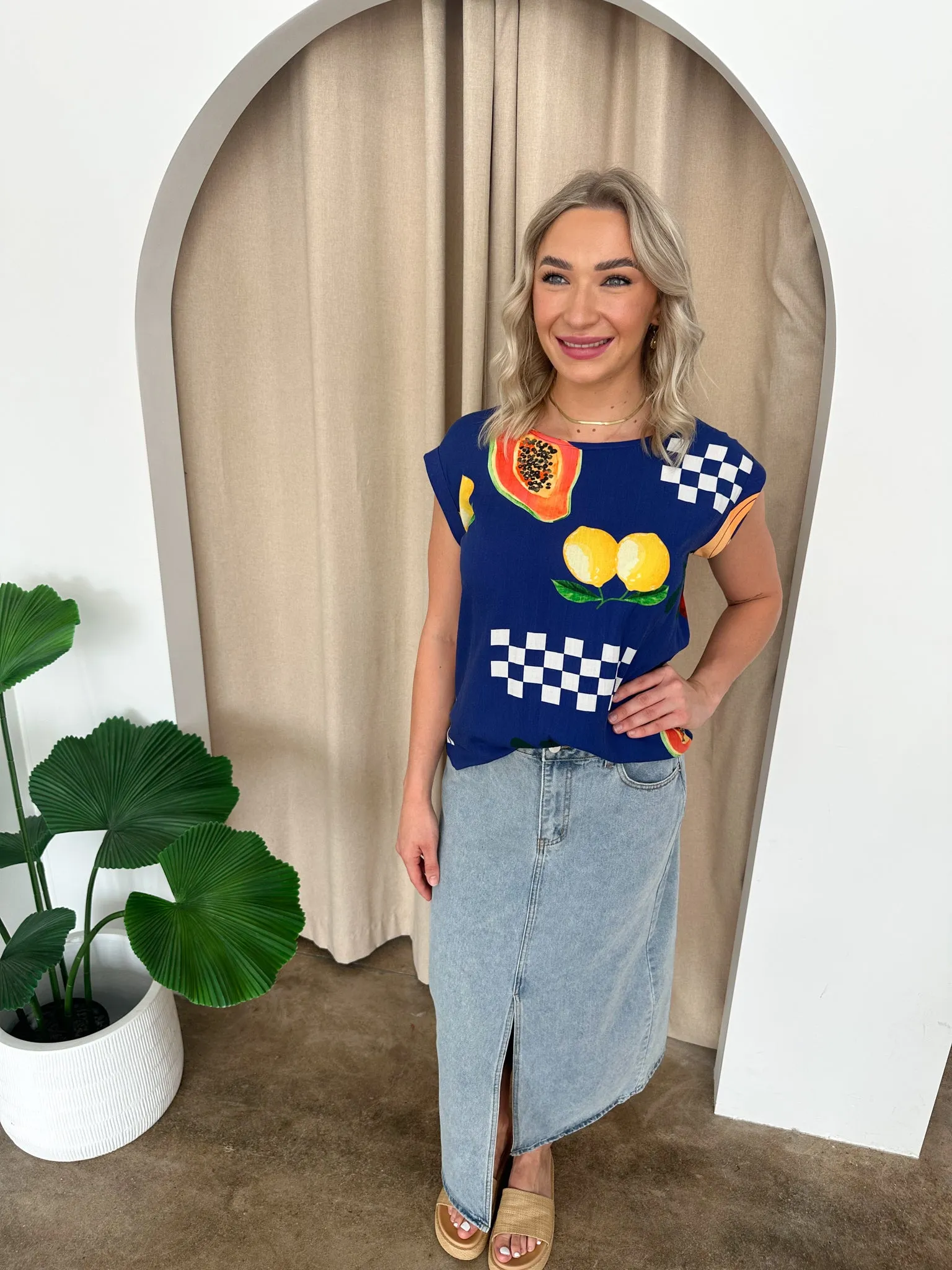 Hannah Top -Navy