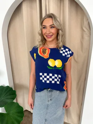 Hannah Top -Navy