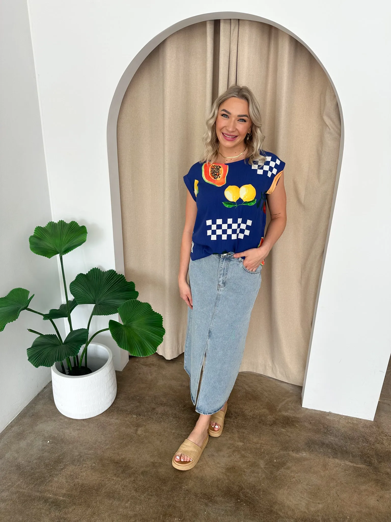 Hannah Top -Navy